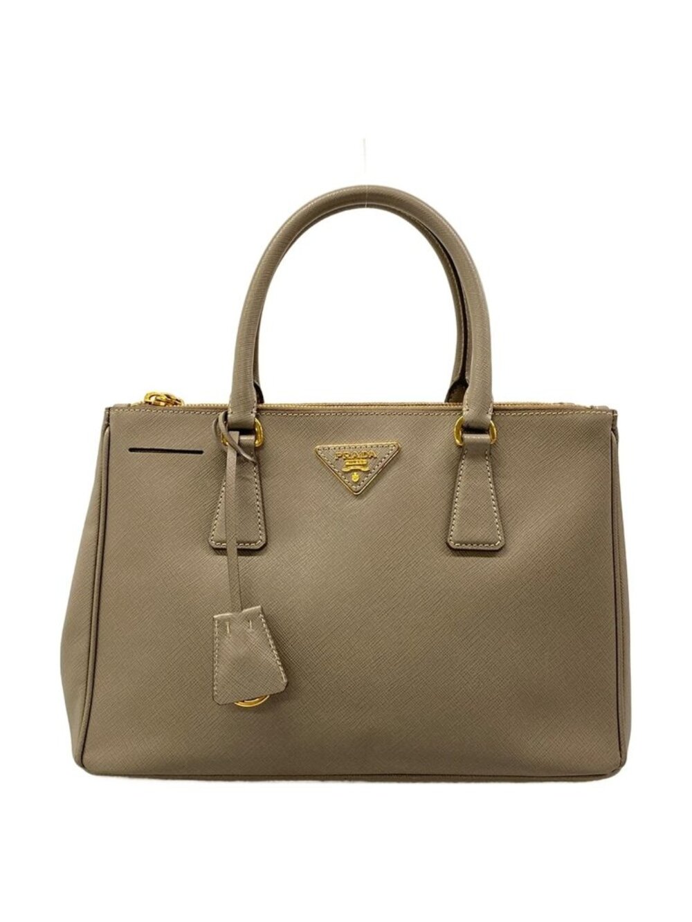 Prada Handbag Galleria Gray Leather